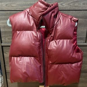 SHEIN cropped faux leather vest, Size Medium